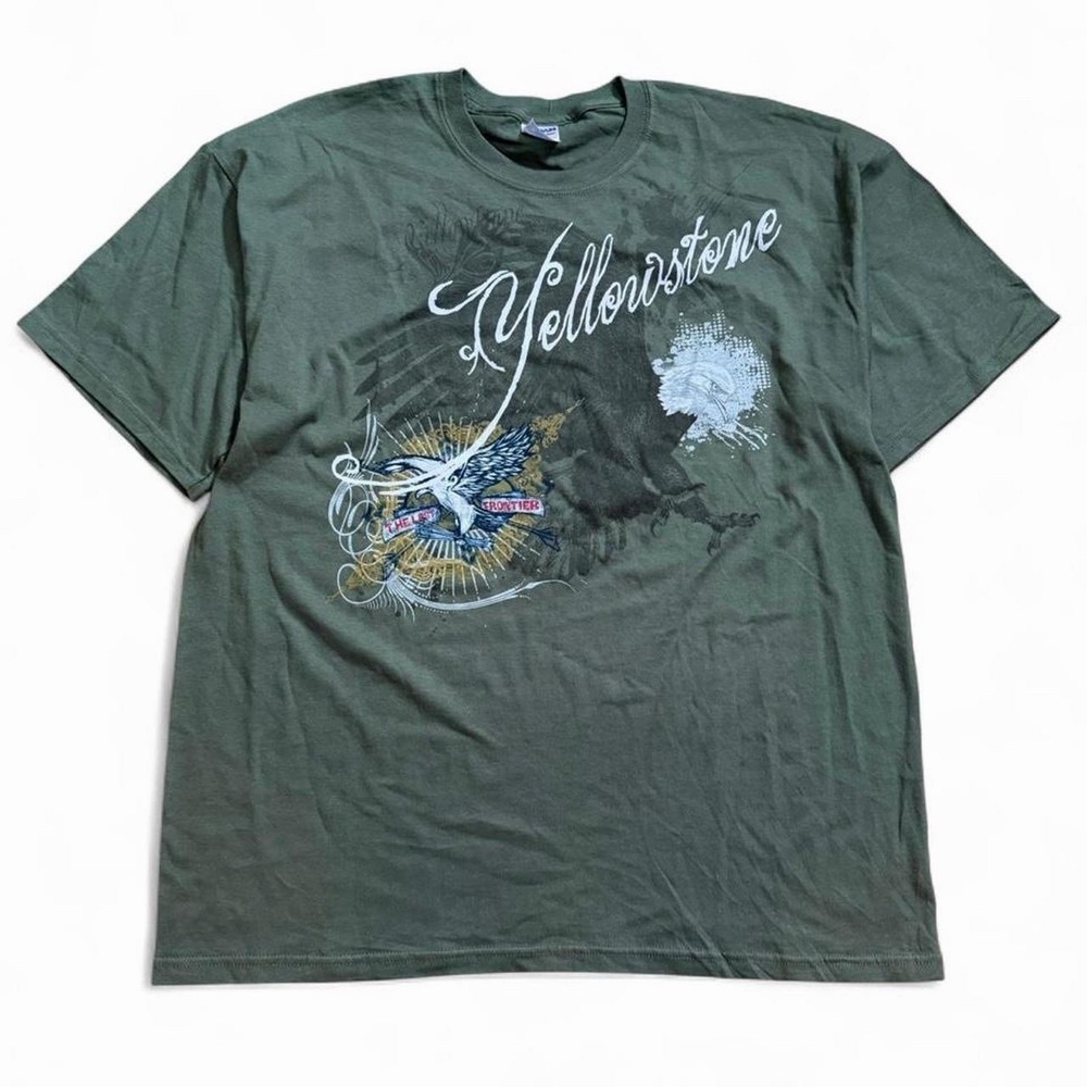 Vintage Gildan Yellowstone The Last Frontier T-Shirt Size XL Y2K 2000s Skate
